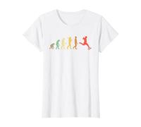 Calcio Evoluzione retrò Regalo per Calciatori Maglietta, Donna, Bianco, L