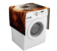 Calcio Fiamma Lavatrice Copertura con Tasche di Stoccaggio Lavatrice Asciugatrice Top Copertura Antipolvere 54 "X 20.5" Frigorifero Cucina Cuscinetti Protettivi Decorazione Casa