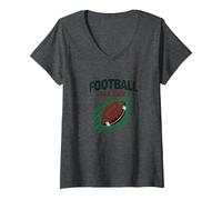 Calcio Forever NA NK Gridiron Passion Maglietta con Collo a V, Donna, Grigio Scuro, XXL