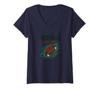 Calcio Forever NA NK Gridiron Passion Maglietta con Collo a V, Donna, Navy, XXL