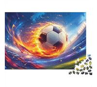 Calcio Fuoco Stadio 1000 Pezzi Mini Puzzle per Adolescenti Rilassante | 52 x 38 cm Cartone Decorazione Soggiorno Taglio Preciso Regalo Amico Rilassato