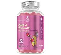 Calcio Integratore con Vitamina D Bambini, 90 Caramelle Gommose Vegetariane, Fra