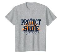Calcio Lineman Protect The Blind Side Graphic Maglietta, Bambini, Grigio Melange, 12 Anni