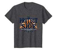 Calcio Lineman Protect The Blind Side Graphic Maglietta, Bambini, Grigio Scuro, 12 Anni