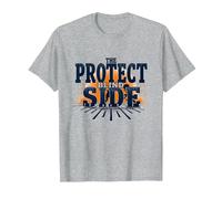 Calcio Lineman Protect The Blind Side Graphic Maglietta, Uomo, Grigio Melange, 5XL