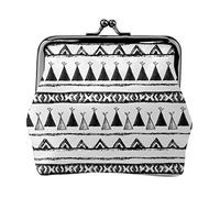 Calcio mare stampato moneta borsa per le donne borsa portafoglio in pelle PU cambio sacchetto bacio-blocco vintage, Modelli nativi americani, Taglia unica, Vintage