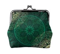 Calcio mare stampato moneta borsa per le donne borsa portafoglio in pelle PU cambio sacchetto bacio-blocco vintage, Verde Vintage Floreale, Taglia unica, Vintage