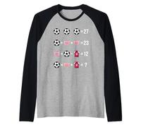 Calcio Matematica Equazione Riddle Design Risolvere Il 67 Puzzle Maglia con Maniche Raglan