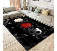 Calcio Pallacanestro Baseball Illusione Visiva 3D Tappeti,Nordico Stampa In Velluto Per Area,Illusione Ottica Antiscivolo Tappeto Strisciante,Tappeto Da Gioco Per Divano Soggiorno 50 X /5036031174206