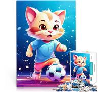 Calcio per gatti Puzzle 1000 pezzi per adolescenti Giocattoli che creano dipendenza e sfidano l'intelligenza del cervello Ottimi regali e giocattoli 38x26cm