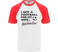 Calcio per My Wife Migliore Swap Ever Divertente Uomo S/S Baseball T-Shirt