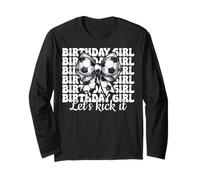Calcio Ragazza Coquette Bow Compleanno Ragazza Let's Kick It Maglia a Manica