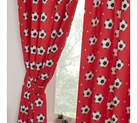 Calcio Rosso Tende Interamente Foderato 66x54 Con Fermatende Palline Ragazzi