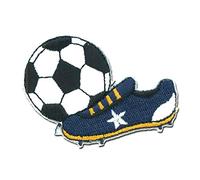 calcio scarpa da calcio Sport - Toppe termoadesive Patch Toppa ricamate, misura: 6 x 4,3 cm