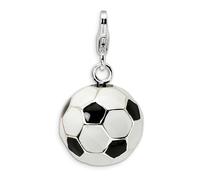 Calcio Sfera Ciondolo 3D Smaltato .925 Argento Sterling Click Su Amore La Vita