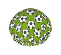 Calcio Verde,Cuffia da doccia, cuffia da notte, doppio strato, impermeabile, elastica, riutilizzabile.