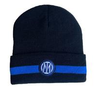 CALCIOGADGETS Berretto INTER UFFICIALE Logo Nuovo 2021 Cuffia Cappello Cappellino Invernale Ricamato Nerazzurro CUFINNSNE