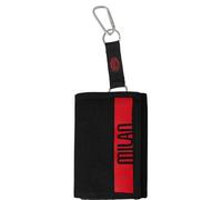 CALCIOGADGETS Portafoglio MILAN Ufficiale | Borsellino a Strappo Milan per Tifosi con Gancio Portachiavi PTFMIGI1124