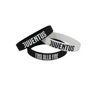 CALCIOGADGETS Set 3 Braccialetti Juventus Ufficiale Bambino - Kit Bracciali Braccialetto Ufficiali Juve in silicone - Gadget Tifoso Calcio SET3BRJBA1345