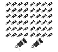 Calco di banana 50 pcs 4 mm Pure Metal Accessori di test elettrici ad alta corrente di scarico ad alta corrente per test elettronico Materiale di rame rosso M12 x 0,75 (Nero)