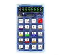 Calcolatrice a LED con display a 7 cifre e 51 microcontrollori e set di componenti per la progettazione di circuiti e l'assemblaggio (blu)