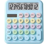 Calcolatrice Avizar TX-03704 12 cifre Blu Macaron Solare e Batterie