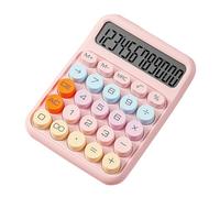 Calcolatrice,Calcolatrice Meccanica 12 Cifre Ampio Display Lcd Grande Tasto Rotondo Simpatica Calcolatrice Color Caramella Adatta Per Ufficio Scuola Casa Per Bambini Studenti Ragioniere - Rosa