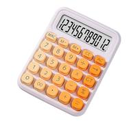 Calcolatrice carina a 12 cifre, grande display LCD, grande pulsante rotondo, doppia alimentazione, adatta per ufficio, scuola, casa, bambini, studenti, contabili