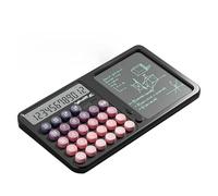 Calcolatrice con blocco note, strumento di calcolo a doppia funzione, 15 x 26,3 cm, grande display con schermo di protezione per gli occhi, lavagna da disegno integrata, colore nero, confezione da 1