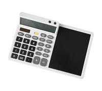 Calcolatrice da scrivania con tavoletta per appunti, Grey | Ampio display a energia solare per totali giornalieri, contabilità, compiti in classe