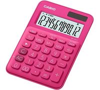Calcolatrice da tavolo Casio MS-7UC - Tasto doppio zero - Schermo LCD a 10 cifre - Solare e batterie - Colore rosso
