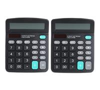 Calcolatrice da tavolo con display a 12 cifre, 2 pezzi, calcolatrice da ufficio a doppia potenza, con ampio display, strumenti di contabilità portatili per calcoli di base