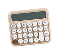 Calcolatrice da tavolo con pulsante staccabile, grande display LCD, accessori per la scrivania quotidiana color cachi
