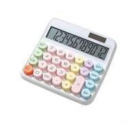 Calcolatrice da tavolo con tasto passo, ingresso senza errori, bianco | Il design ergonomico riduce l'abbagliamento, visione senza affaticamento degli occhi, leggero, portatile, per ufficio, scuola