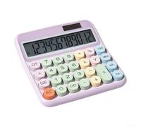 Calcolatrice da tavolo con tasto passo, ingresso senza errori, viola | Il design ergonomico riduce l'abbagliamento, visione senza affaticamento degli occhi, leggero, portatile, per ufficio, scuola