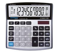 Calcolatrice da tavolo DONAU TECH/K-DT4101-38 funzione root a 10 cifre/ 136x134x28 mm/colore: argento/calcolatrice con display a 10 cifre/doppia alimentazione/ 5 anni di garanzia