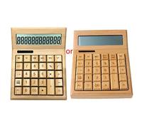 Calcolatrice da tavolo funzionale a 12 cifre a energia solare in bambù con grande calcolatrice scientifica