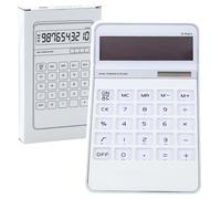 Calcolatrice da ufficio bianca con display a 10 cifre