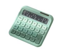 Calcolatrice desktop a 12 cifre LCD grande visualizzazione LCD grande tastiera meccanica Batteria solare a tastiera operata per gli studenti della scuola di ufficio Accountanti (Verde)