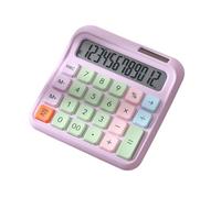 Calcolatrice desktop a 12 cifre LCD grande visualizzazione LCD grande tastiera meccanica Batteria solare a tastiera operata per gli studenti della scuola di ufficio Accountanti (Viola)