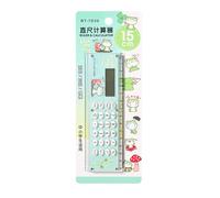 Calcolatrice digitale con righello, in ABS + componenti elettronici, portatile, leggera, alimentata a batteria, piccola per bambini, studenti, ufficio, esami, compiti a casa