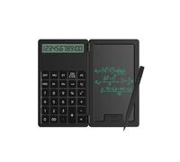 Calcolatrice digitale con tavoletta da scrittura LCD, display a 12 cifre, blocco note integrato, 13,5 x 8,7 cm, doppia funzione per matematica, ufficio