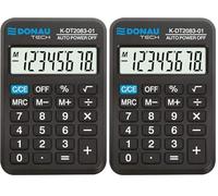 Calcolatrice DONAU TECH/K-DT2083-01 8 cifre/89 x 56 x 11 mm/colore: nero/calcolatrice con display a 8 cifre/funzionamento a batteria/design compatto (Confezione da 2)