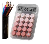 Calcolatrice Estetica Palmare Ergonomica Trasparente | Antiscivolo per ufficio, scuola, studenti, professionisti, attività quotidiane, contabilità, affari, calcoli rapidi, desktop,