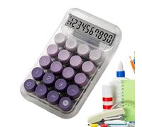 Calcolatrice Meccanica - Trasparente | Macchina Calcolo Sfumata | 9,5x15cm, Corpo ABS, Display LED, Tasti Meccanici Rotondi, Antiscivolo, Per Ufficio, Scuola, Casa, Lavoro, Operazioni Finanziarie