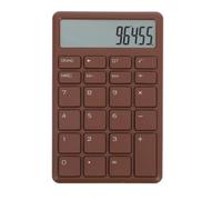 Calcolatrice Mini Portatile Marrone in Abs, Tasti Grandi per Ufficio | Fatture e Budget, Uso in Movimento e Scrivania, Accessorio Economico per Studenti e Piccole Imprese