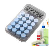 Calcolatrice per interruttori meccanici - Colore sfumato dei tasti rotondi trasparenti | Stile retrò macchina da scrivere, display LCD con pulsanti grandi, decorazione estetica del desktop per la fina