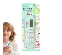 Calcolatrice per la scuola, piccola calcolatrice con righello - Calcolatrice multifunzionale per regole per cartoni animati - Calcolatrice da scrivania leggera, calcolatrice alimentata a batteria P