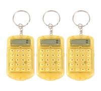 Calcolatrice Portachiavi Mini in Plastica, 3 Pezzi, Oro | Sempre a Portata di Mano, Calcoli Rapidi, per Scuola e Cassa, Formato Tascabile Colore Casuale