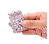 Calcolatrice Portachiavi Mini Portatile, Tascabile Con Display a 8 Bit per Bambini/Studenti (Viola)